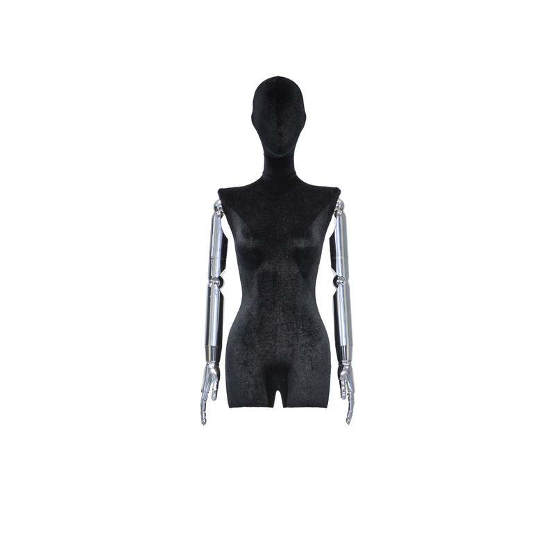 전압된 팔 반 몸 디스플레이 덩어리 여러 색의 여성